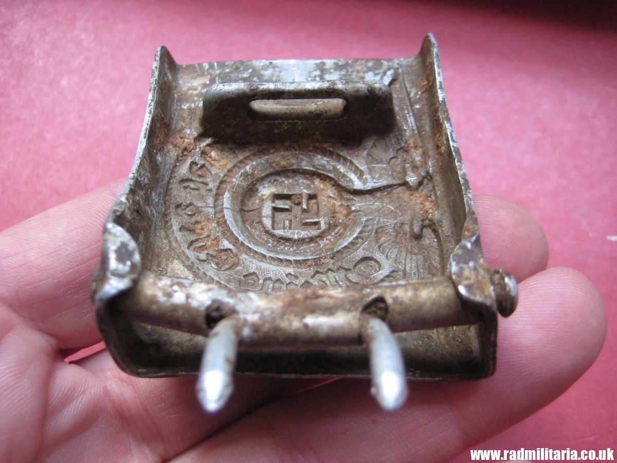 & WW2 Waffen SS aluminum BELT BUCKLE by Assmann: RZM 155/39 SS, metal detecting find, 100% genuine !! - Image 14
