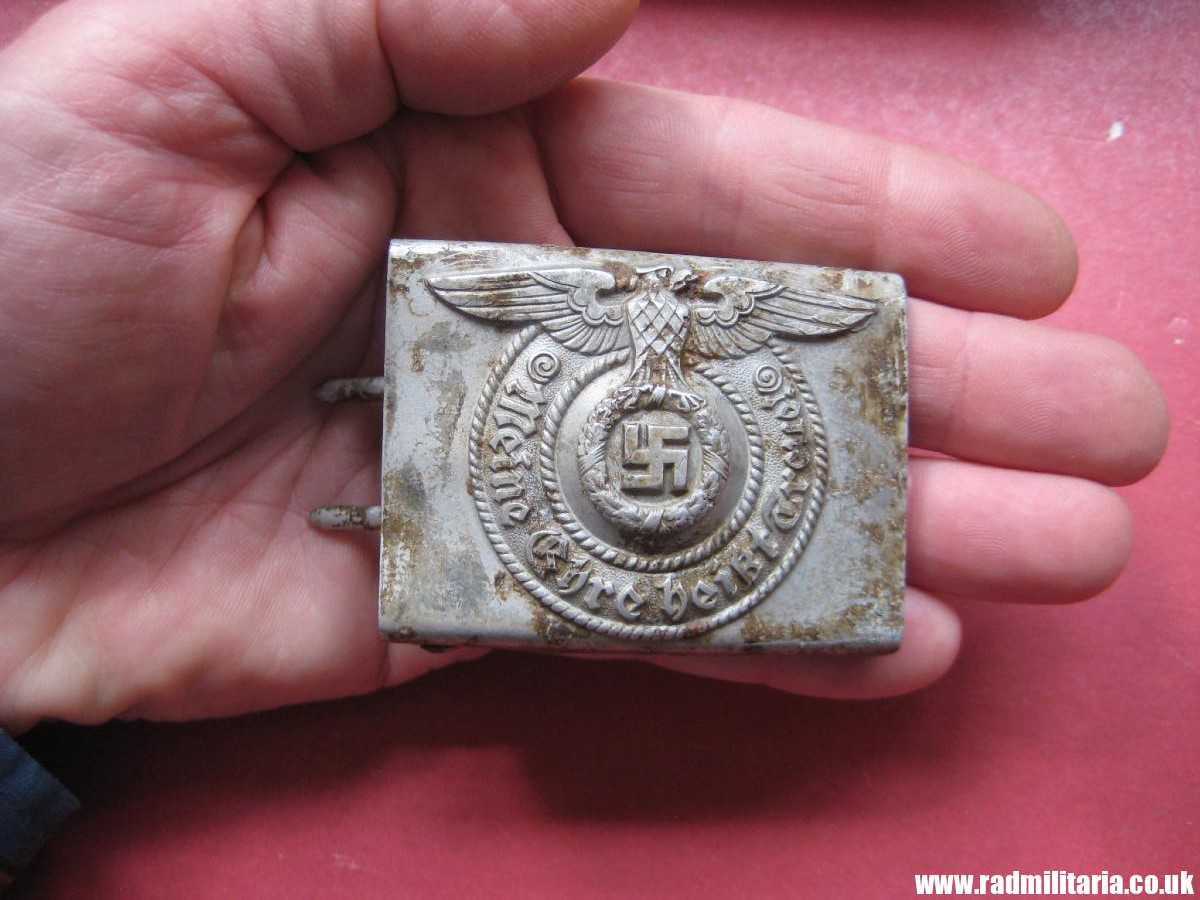 & WW2 Waffen SS aluminum BELT BUCKLE by Assmann: RZM 155/39 SS, metal detecting find, 100% genuine !! - Image 17