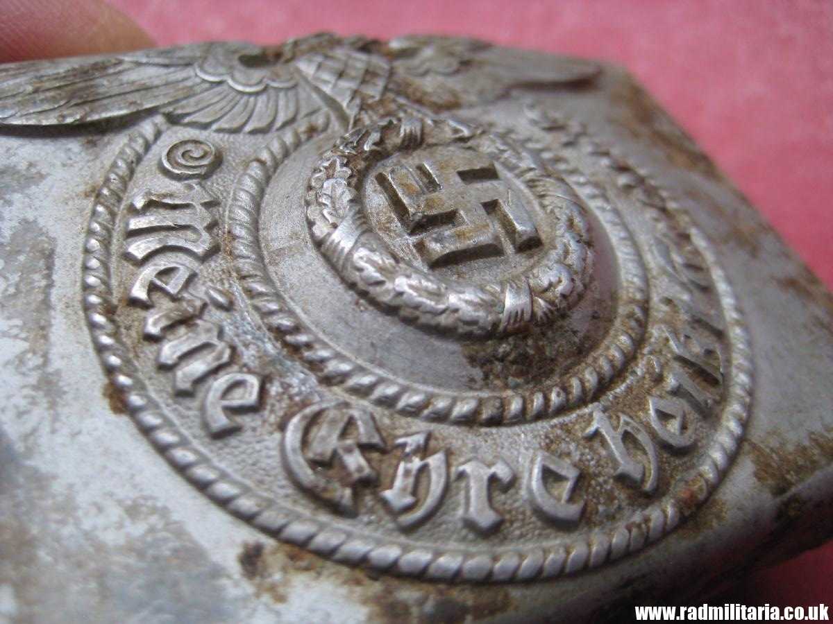 & WW2 Waffen SS aluminum BELT BUCKLE by Assmann: RZM 155/39 SS, metal detecting find, 100% genuine !! - Image 20