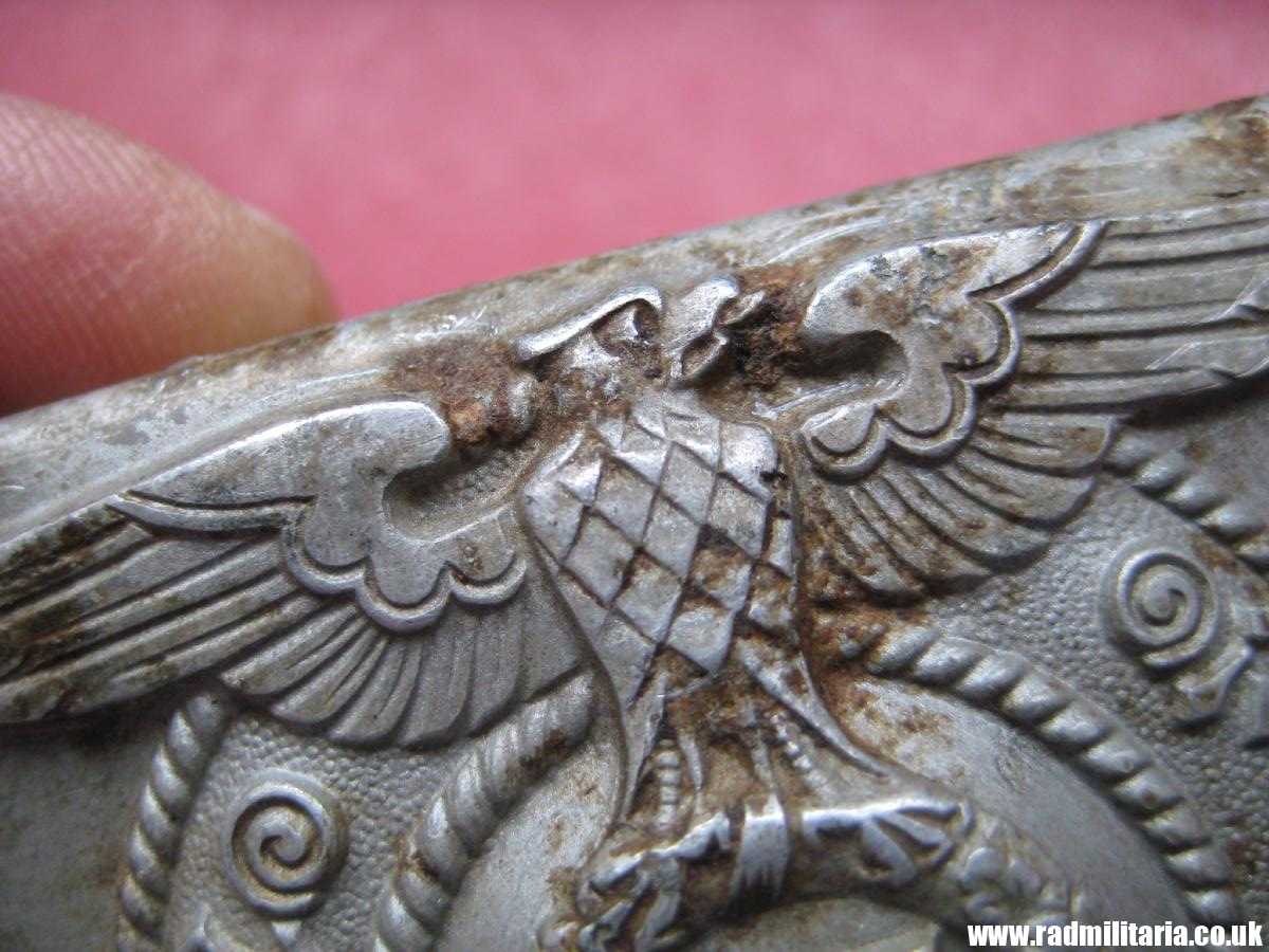 & WW2 Waffen SS aluminum BELT BUCKLE by Assmann: RZM 155/39 SS, metal detecting find, 100% genuine !! - Image 22