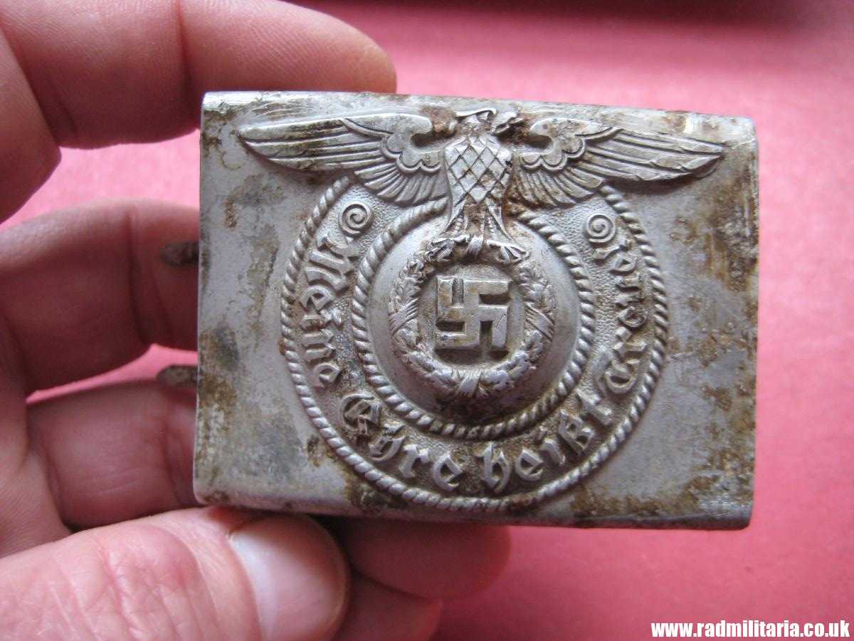 & WW2 Waffen SS aluminum BELT BUCKLE by Assmann: RZM 155/39 SS, metal detecting find, 100% genuine !! - Image 26