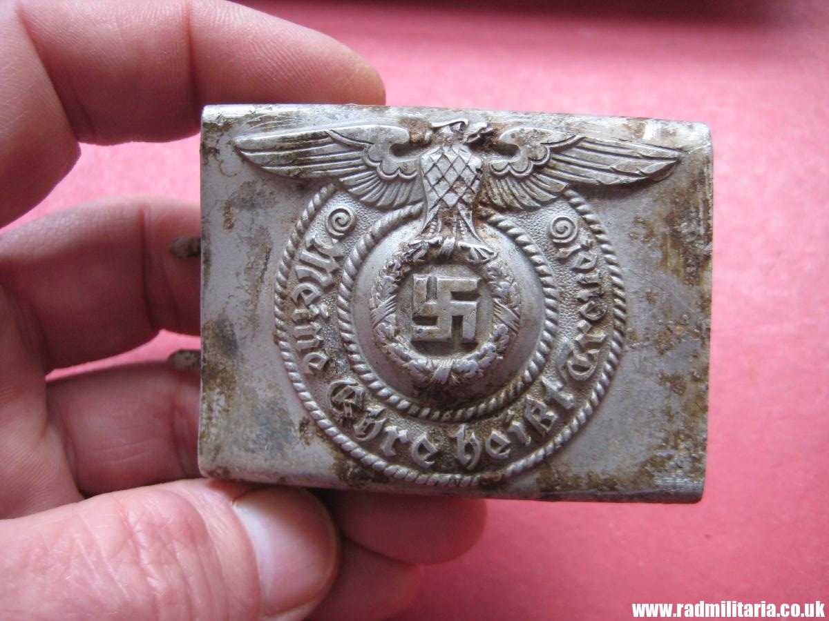& WW2 Waffen SS aluminum BELT BUCKLE by Assmann: RZM 155/39 SS, metal detecting find, 100% genuine !! - Image 27