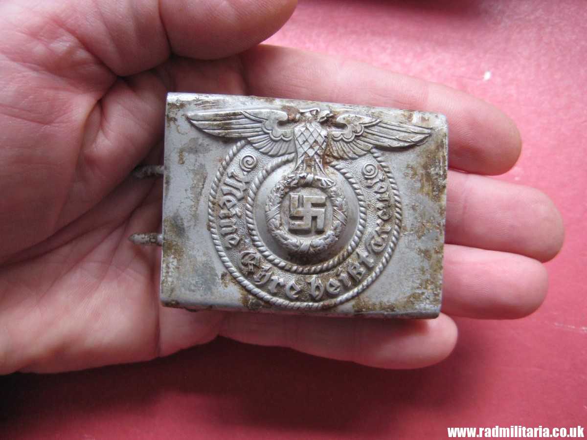 & WW2 Waffen SS aluminum BELT BUCKLE by Assmann: RZM 155/39 SS, metal detecting find, 100% genuine !! - Image 28