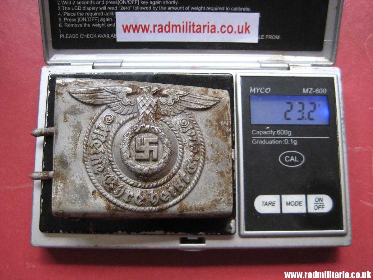 & WW2 Waffen SS aluminum BELT BUCKLE by Assmann: RZM 155/39 SS, metal detecting find, 100% genuine !! - Image 29