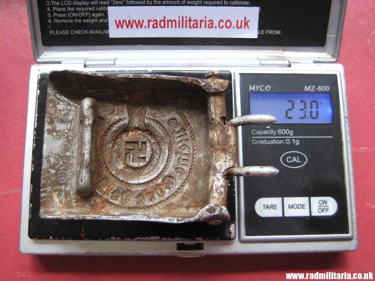 & WW2 Waffen SS aluminum BELT BUCKLE by Assmann: RZM 155/39 SS, metal detecting find, 100% genuine !! - Image 30