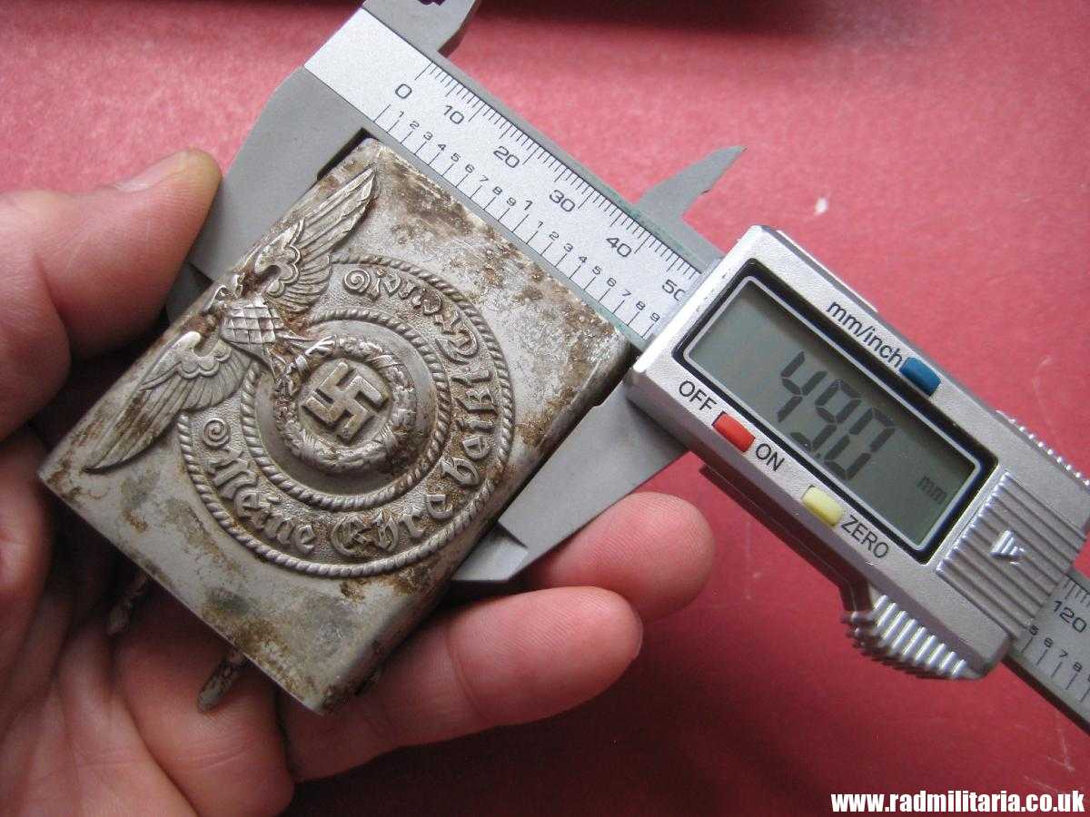 & WW2 Waffen SS aluminum BELT BUCKLE by Assmann: RZM 155/39 SS, metal detecting find, 100% genuine !! - Image 32