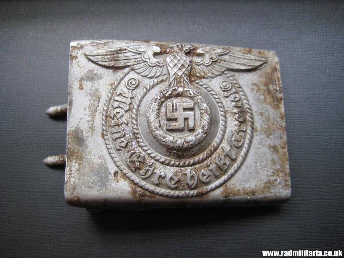 & WW2 Waffen SS aluminum BELT BUCKLE by Assmann: RZM 155/39 SS, metal detecting find, 100% genuine !! - Image 34