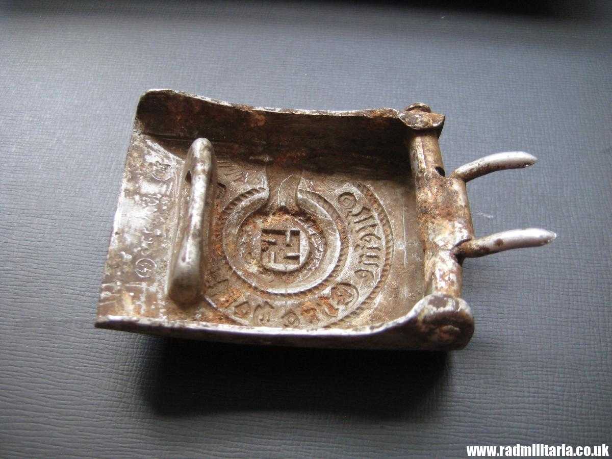 & WW2 Waffen SS aluminum BELT BUCKLE by Assmann: RZM 155/39 SS, metal detecting find, 100% genuine !! - Image 35