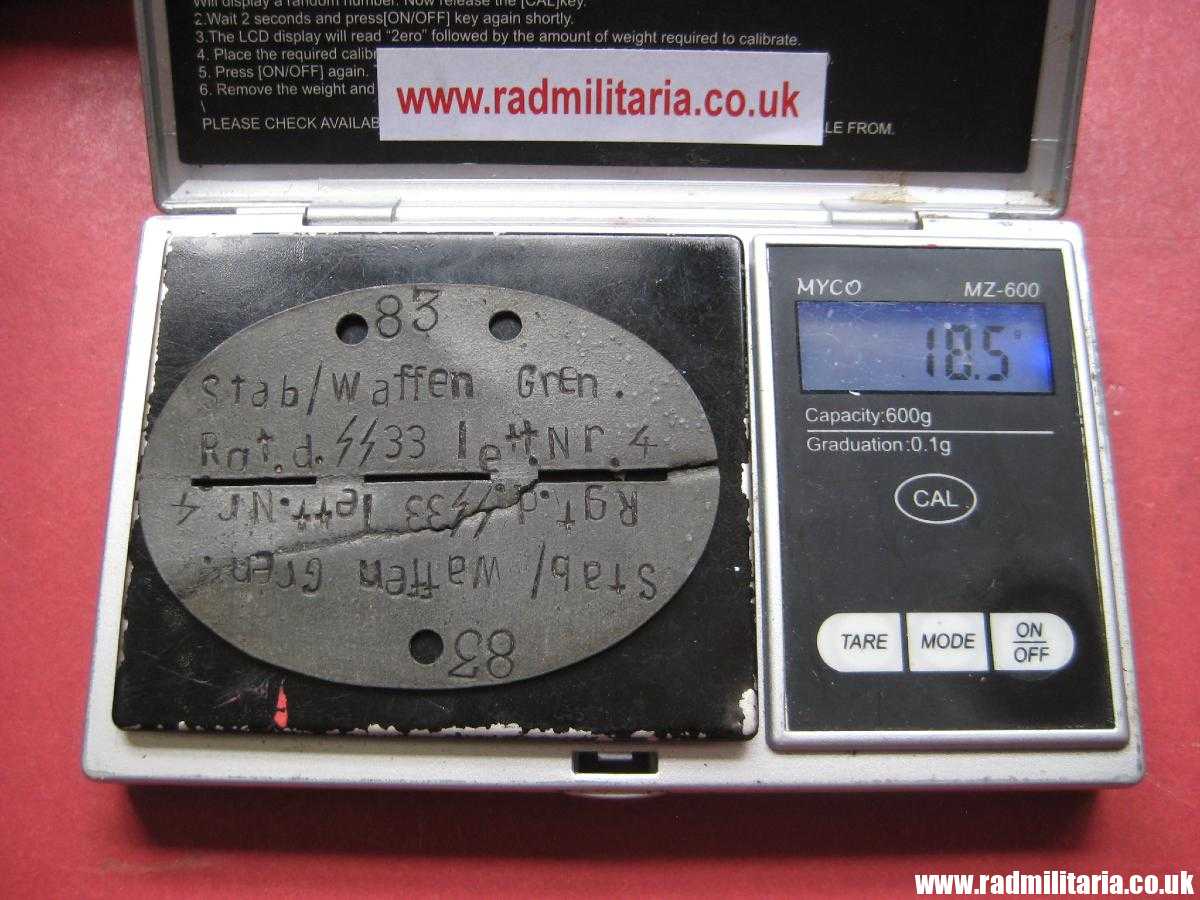 & WW2 original SS DOG TAG - ID Disc: LETTLAND: "Stab/Waffen Gren. Rgt. d. SS 33 Lett. Nr.4" 100% genuine - very RARE ! - Image 16