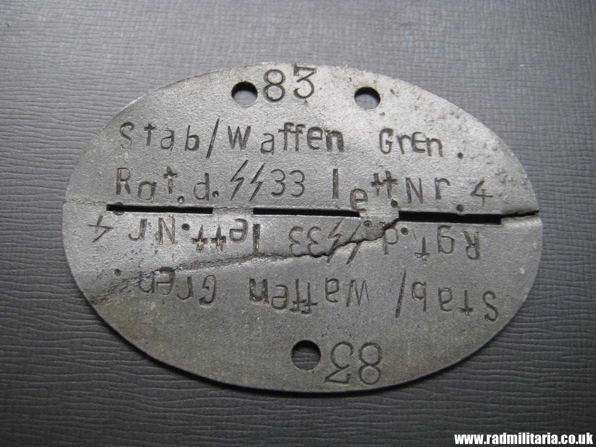 & WW2 original SS DOG TAG - ID Disc: LETTLAND: "Stab/Waffen Gren. Rgt. d. SS 33 Lett. Nr.4" 100% genuine - very RARE ! - Image 21