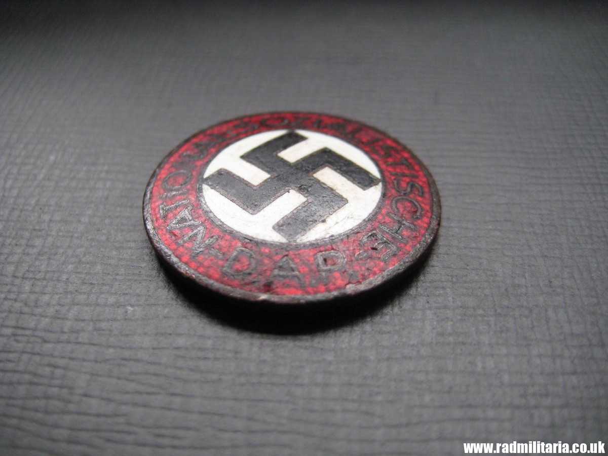 & WW2 original German NSDAP enamel membership BADGE marked: RZM M1/128, metal detecting find. - Image 7