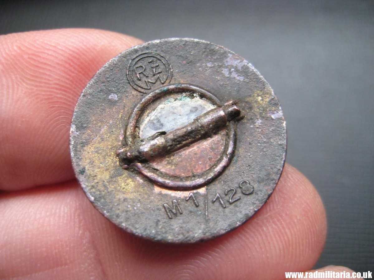 & WW2 original German NSDAP enamel membership BADGE marked: RZM M1/128, metal detecting find. - Image 10