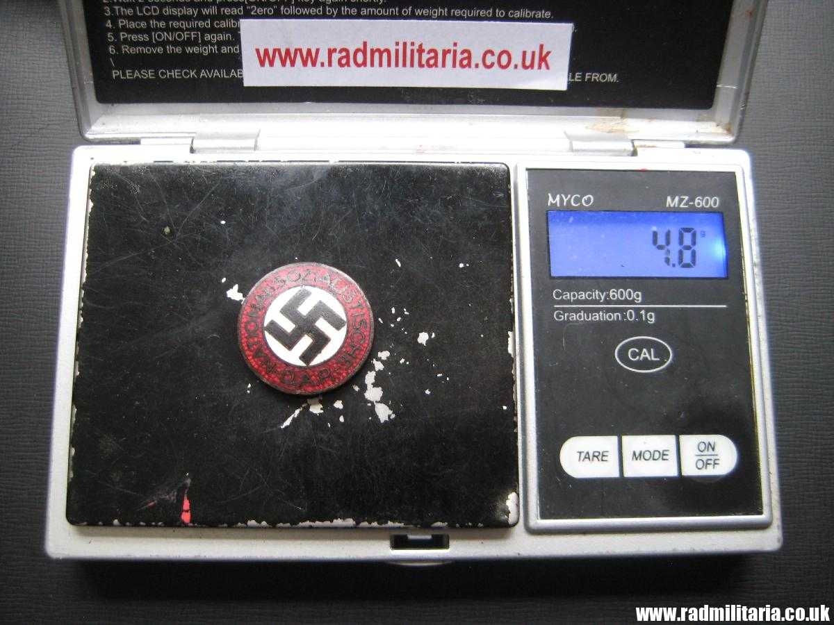 & WW2 original German NSDAP enamel membership BADGE marked: RZM M1/128, metal detecting find. - Image 20