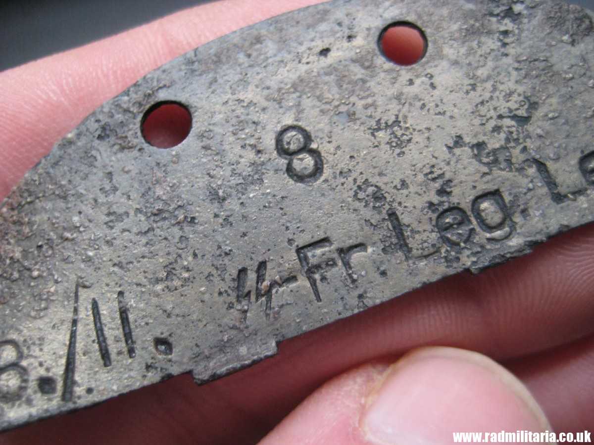 & WW2 original SS DOG TAG ID Disc: "LETTLAND" Div: 8 8./II. SS-Fr. Leg. Lettl. - genuine - Image 6