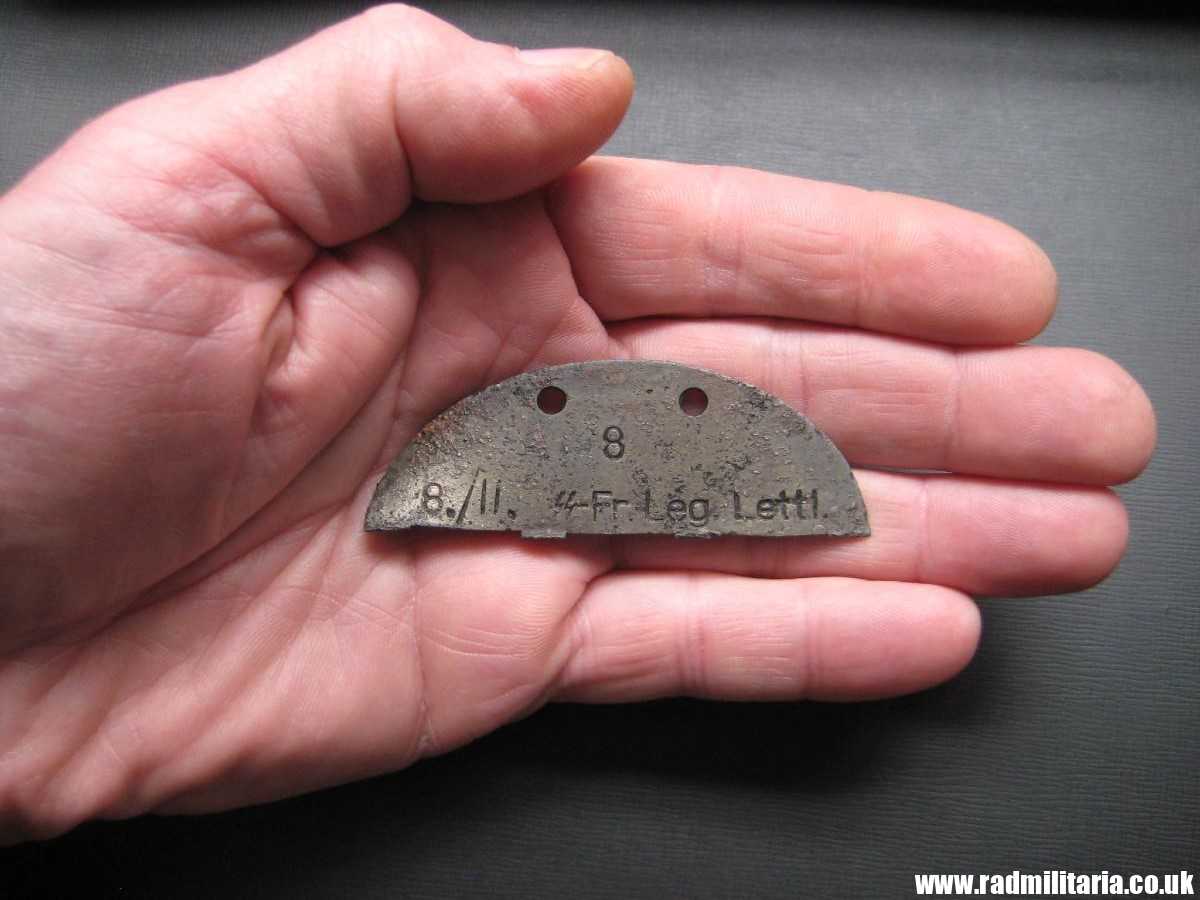 & WW2 original SS DOG TAG ID Disc: "LETTLAND" Div: 8 8./II. SS-Fr. Leg. Lettl. - genuine - Image 8