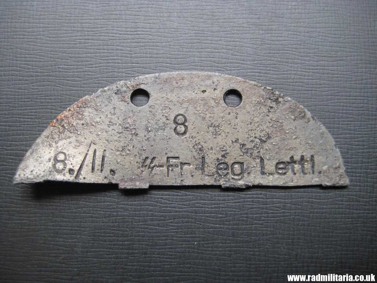 & WW2 original SS DOG TAG ID Disc: "LETTLAND" Div: 8 8./II. SS-Fr. Leg. Lettl. - genuine - Image 9