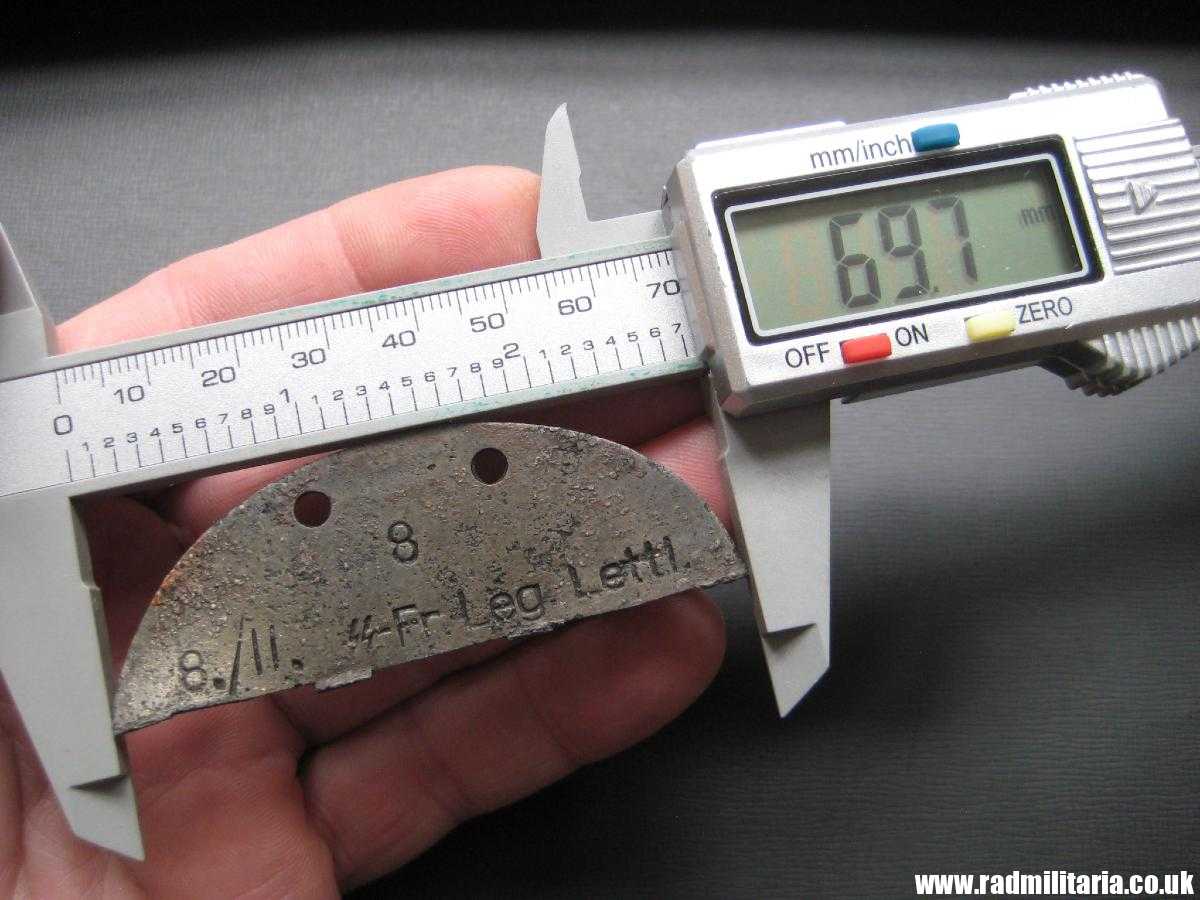 & WW2 original SS DOG TAG ID Disc: "LETTLAND" Div: 8 8./II. SS-Fr. Leg. Lettl. - genuine - Image 13