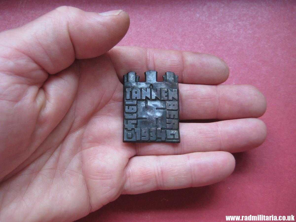 & WW2 German Commemorative TINNIE BADGE - TANNENBERG 1914-1934, metal detecting find. - Image 3