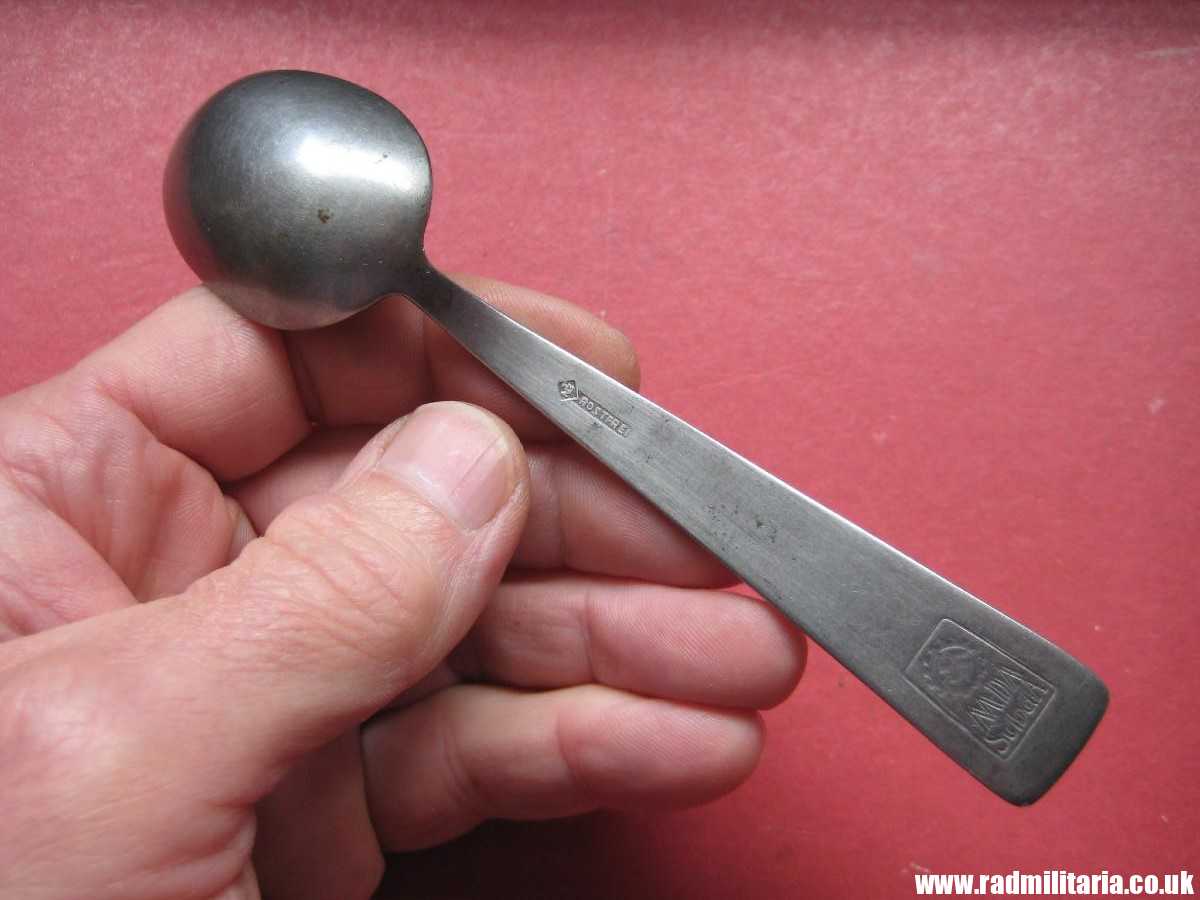 & WW2 German TEA SPOON with swastika, maker: HMZ Rostfrei - LEITZ M.D.A Sch.d.A. good condition, rare !!! - Image 6