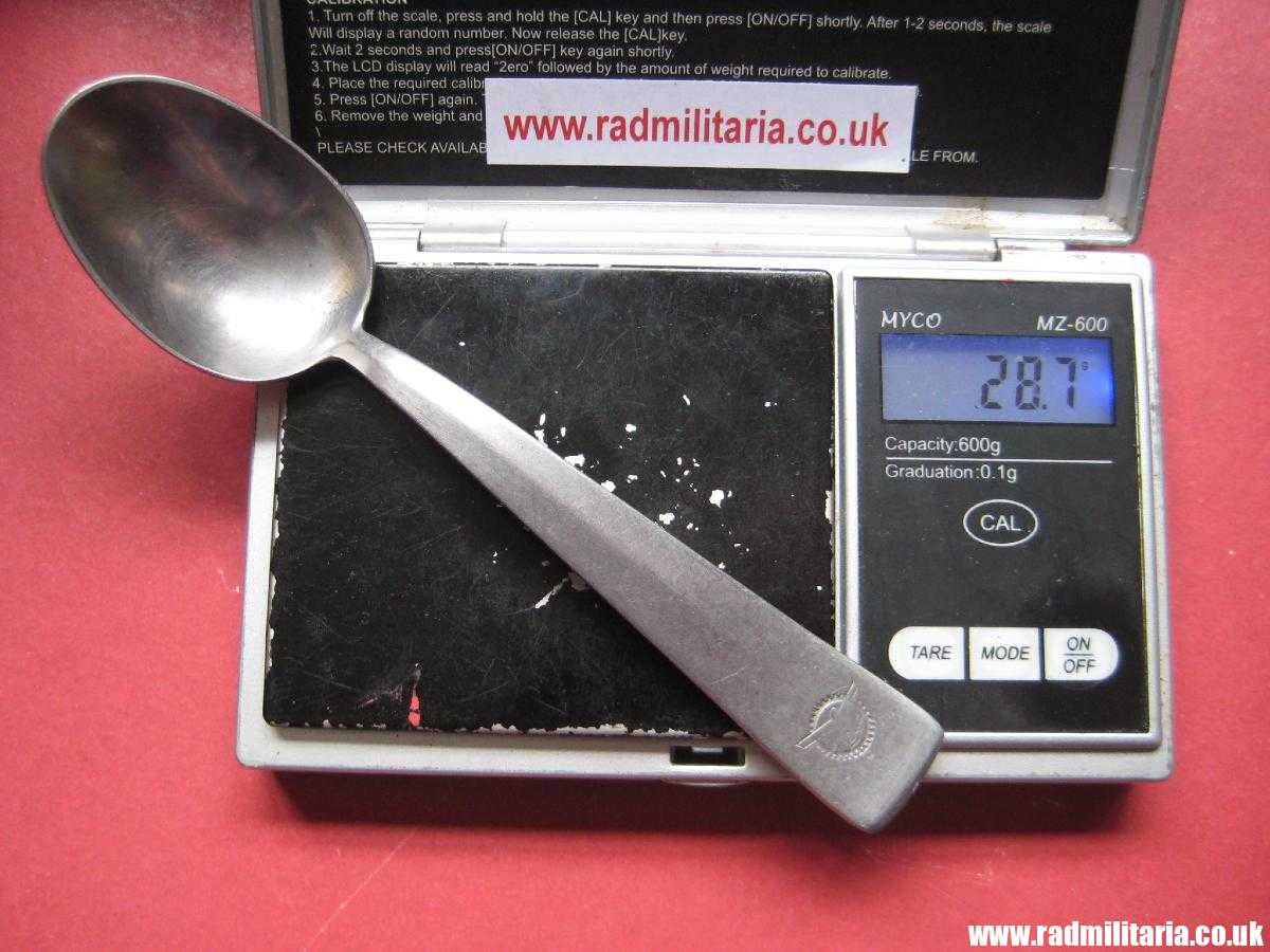 & WW2 German TEA SPOON with swastika, maker: HMZ Rostfrei - LEITZ M.D.A Sch.d.A. good condition, rare !!! - Image 19