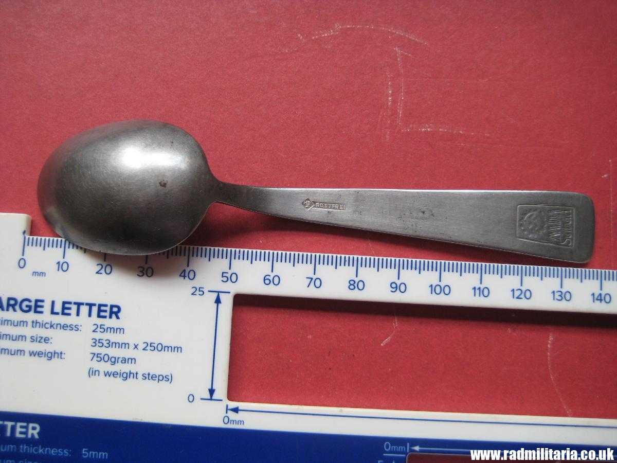 & WW2 German TEA SPOON with swastika, maker: HMZ Rostfrei - LEITZ M.D.A Sch.d.A. good condition, rare !!! - Image 21
