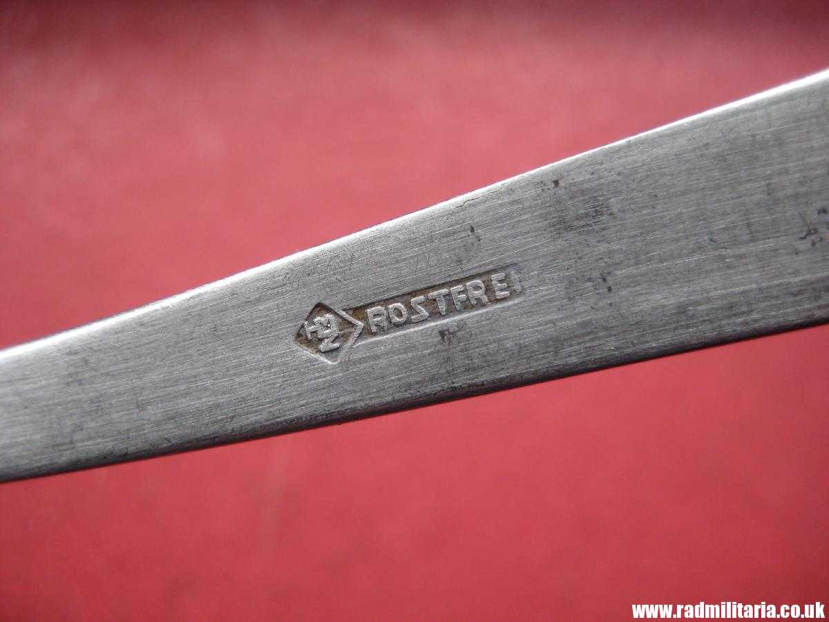 & WW2 German TEA SPOON with swastika, maker: HMZ Rostfrei - LEITZ M.D.A Sch.d.A. good condition, rare !!! - Image 24