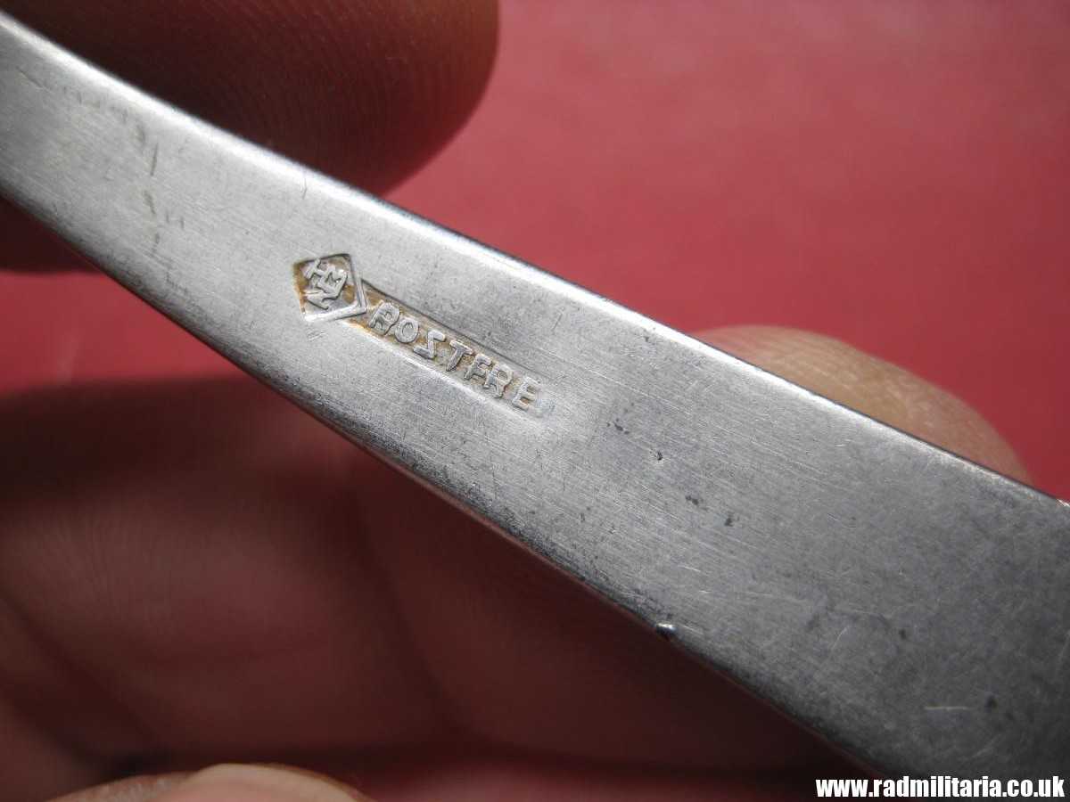 & WW2 German TEA SPOON with swastika, maker: HMZ Rostfrei - LEITZ M.D.A Sch.d.A. good condition, rare !!! - Image 8