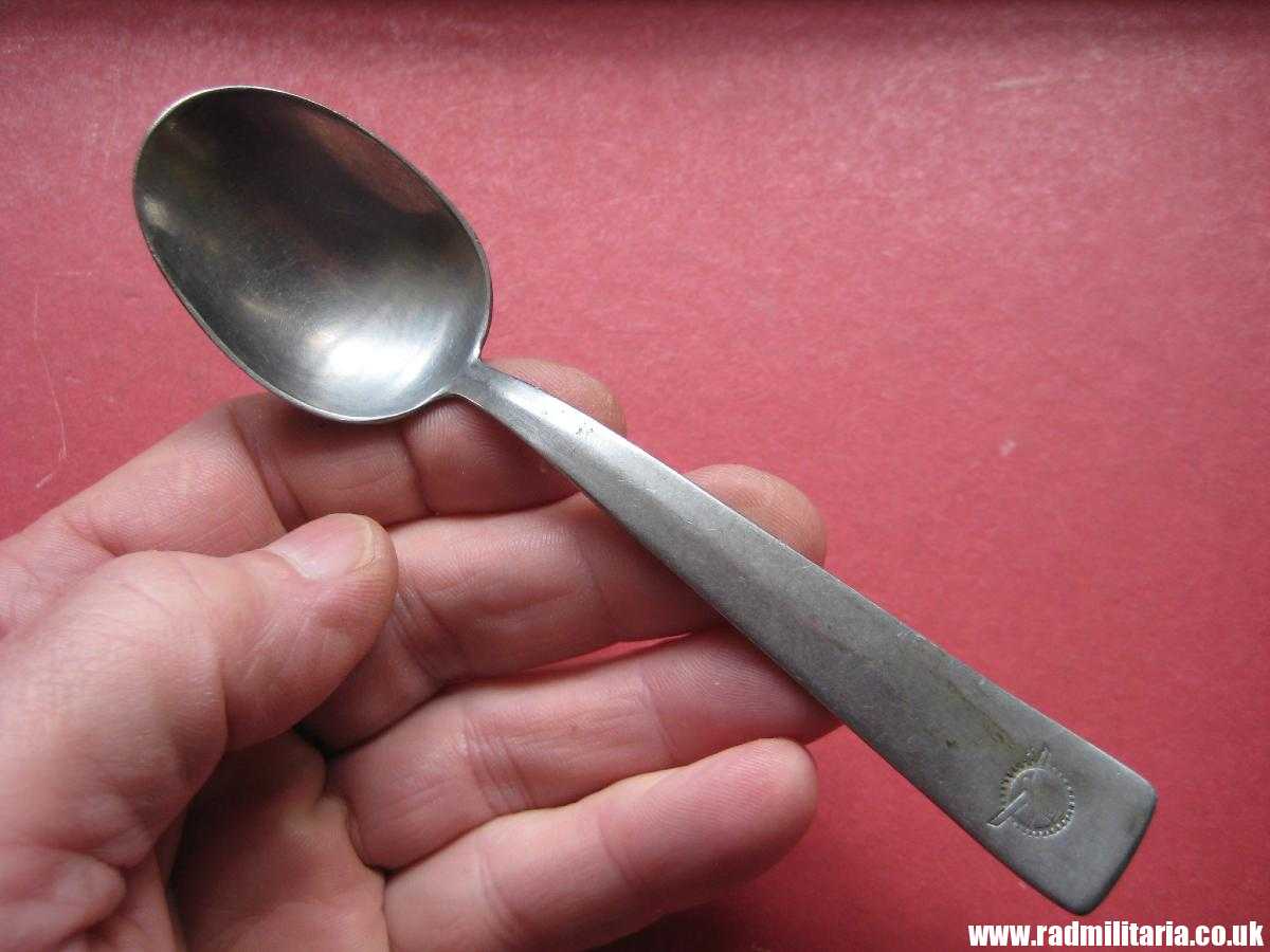 & WW2 German TEA SPOON with swastika, maker: HMZ Rostfrei - LEITZ M.D.A Sch.d.A. good condition, rare !!! - Image 12