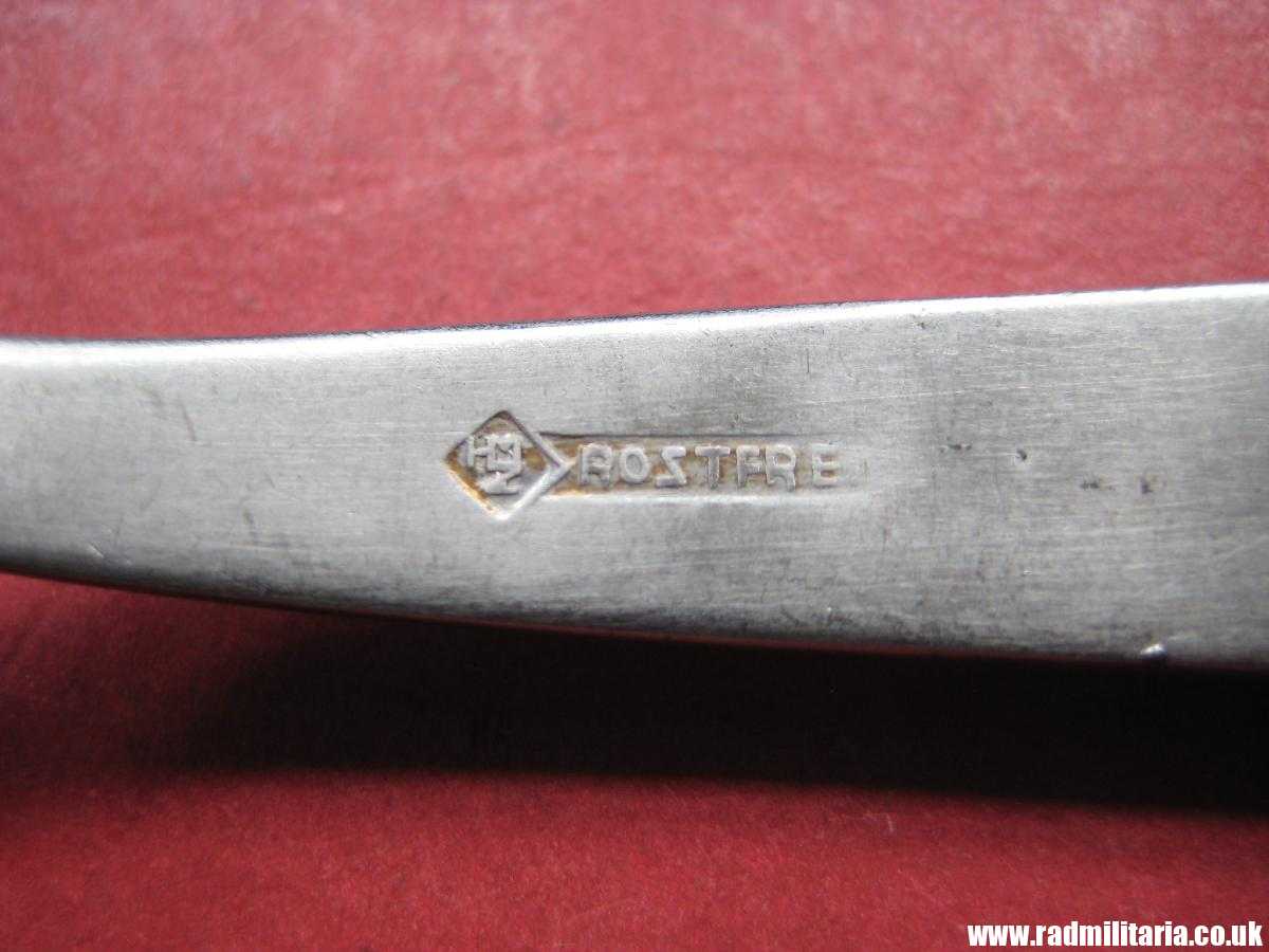 & WW2 German TEA SPOON with swastika, maker: HMZ Rostfrei - LEITZ M.D.A Sch.d.A. good condition, rare !!! - Image 14