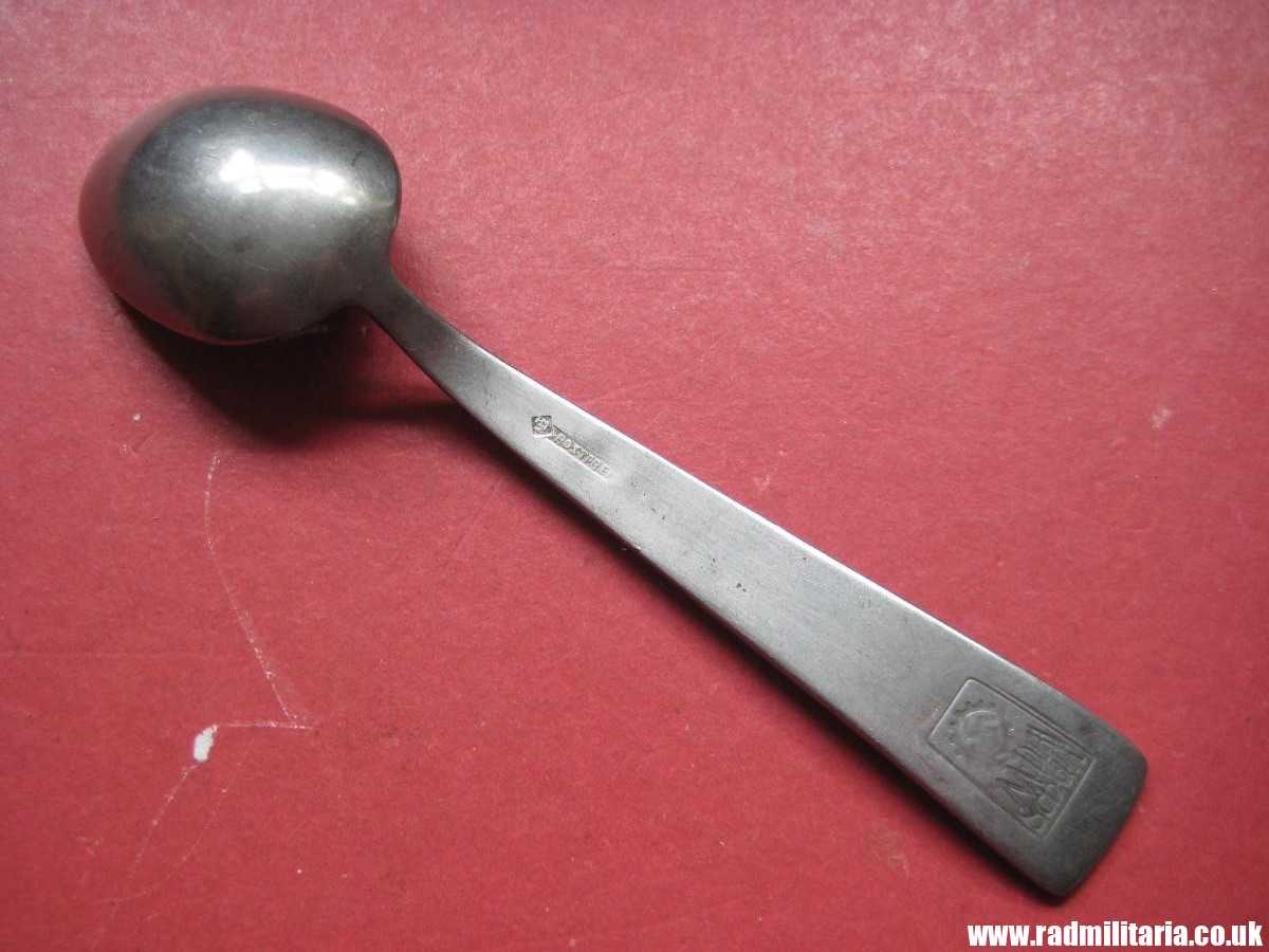 & WW2 German TEA SPOON with swastika, maker: HMZ Rostfrei - LEITZ M.D.A Sch.d.A. good condition, rare !!! - Image 17