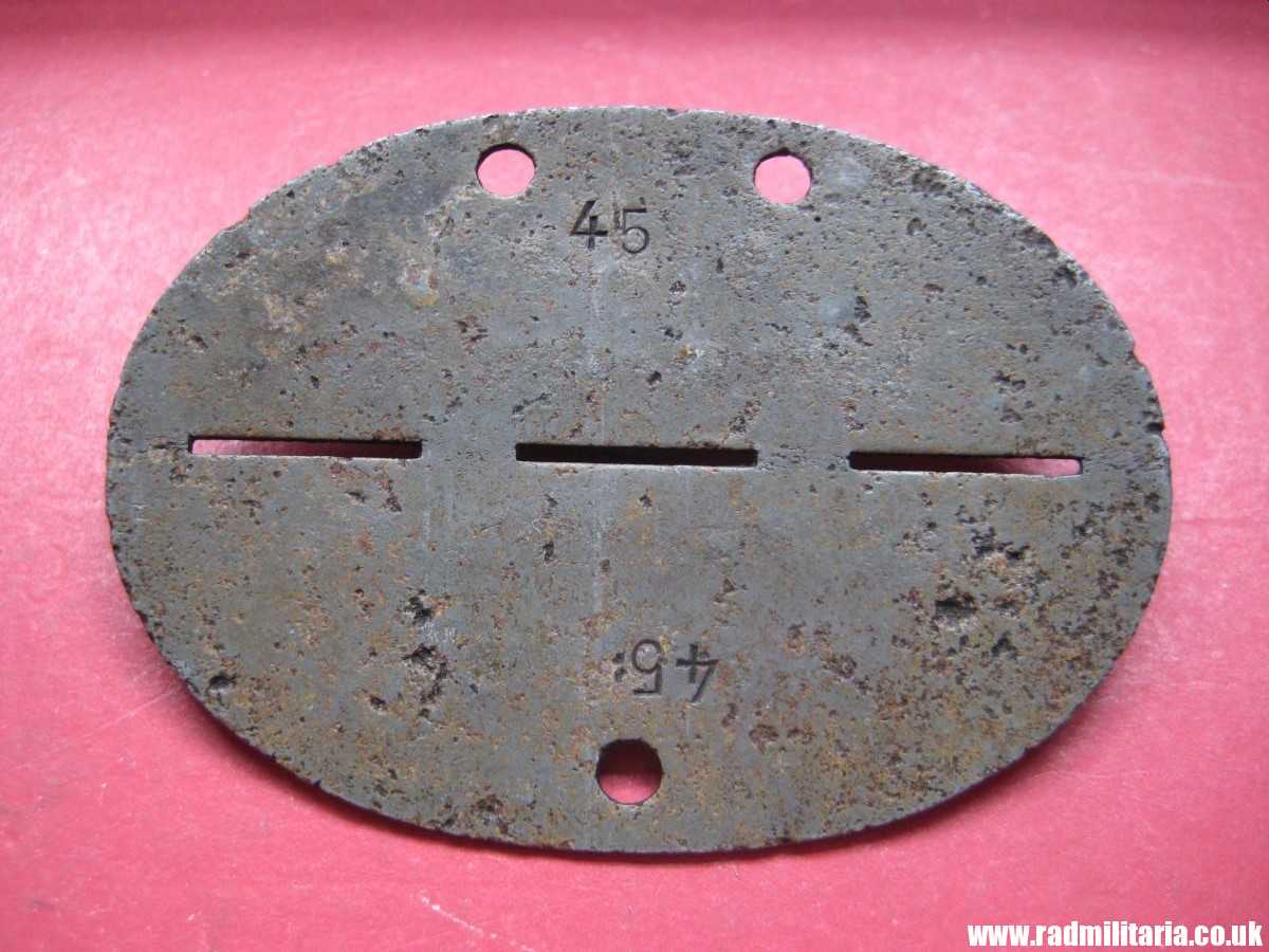 & WW2 original SS DOG TAG - ID Disc: LETTLAND: "4./J.R.5 LETT.SS - FRW.DIV." 100% genuine - very RARE ! - Image 3