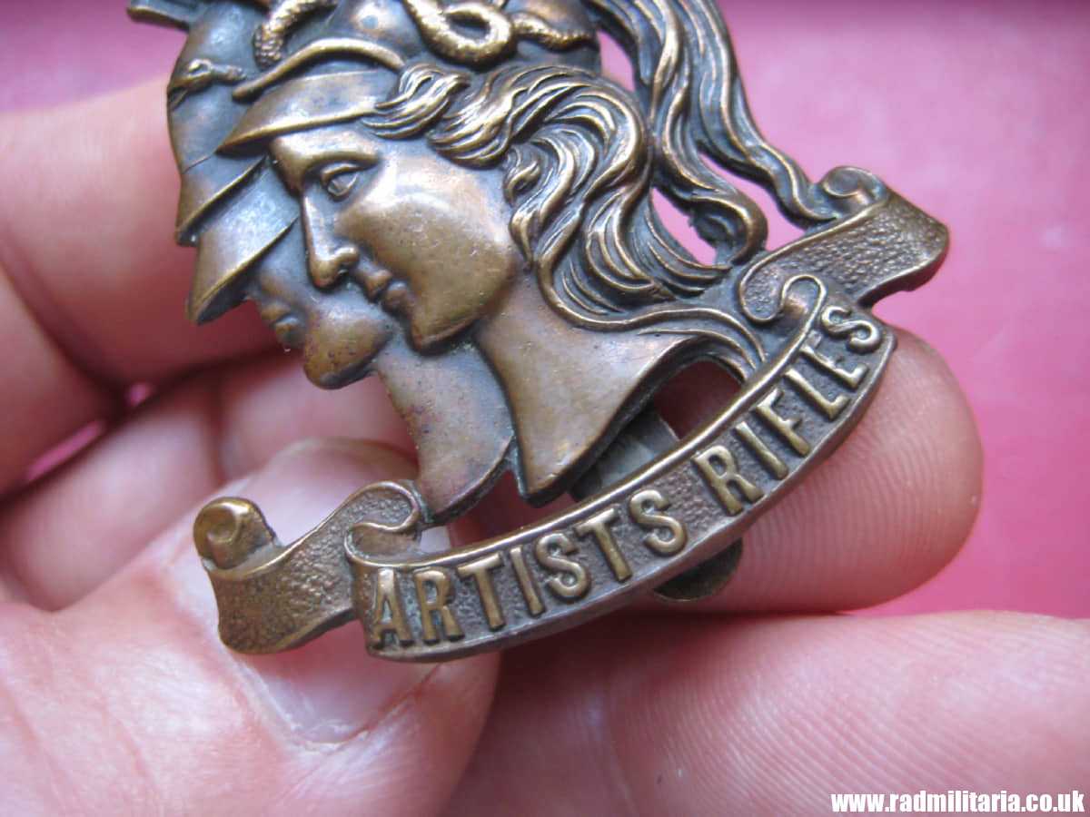 & WW1 original British CAP BADGE - 28th County of London REGIMENT Artists Rifles. - Image 8