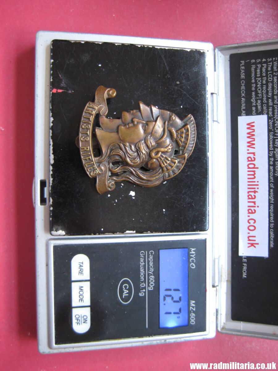 & WW1 original British CAP BADGE - 28th County of London REGIMENT Artists Rifles. - Image 12