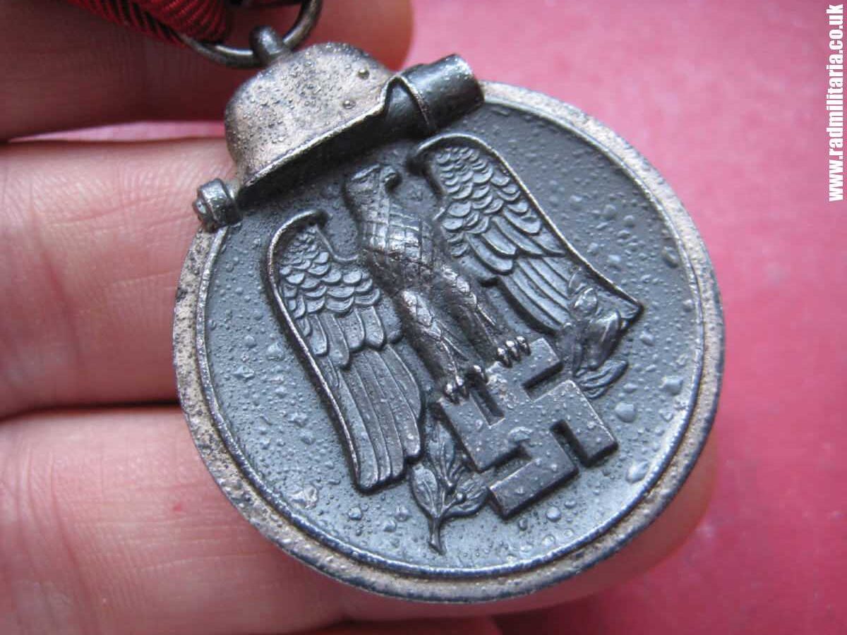 & WW2 German MEDAL - WINTERSCHLACHT IM OSTEN 1941/42 with original ribbon, maker: "19" - genuine.