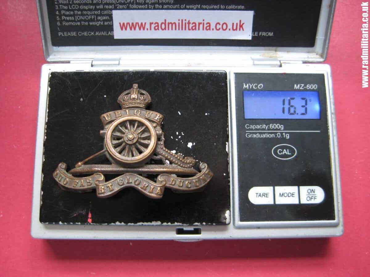 & WW1 original British officers CAP BADGE: Royal Artillery bronze Cap Badge. - Image 8