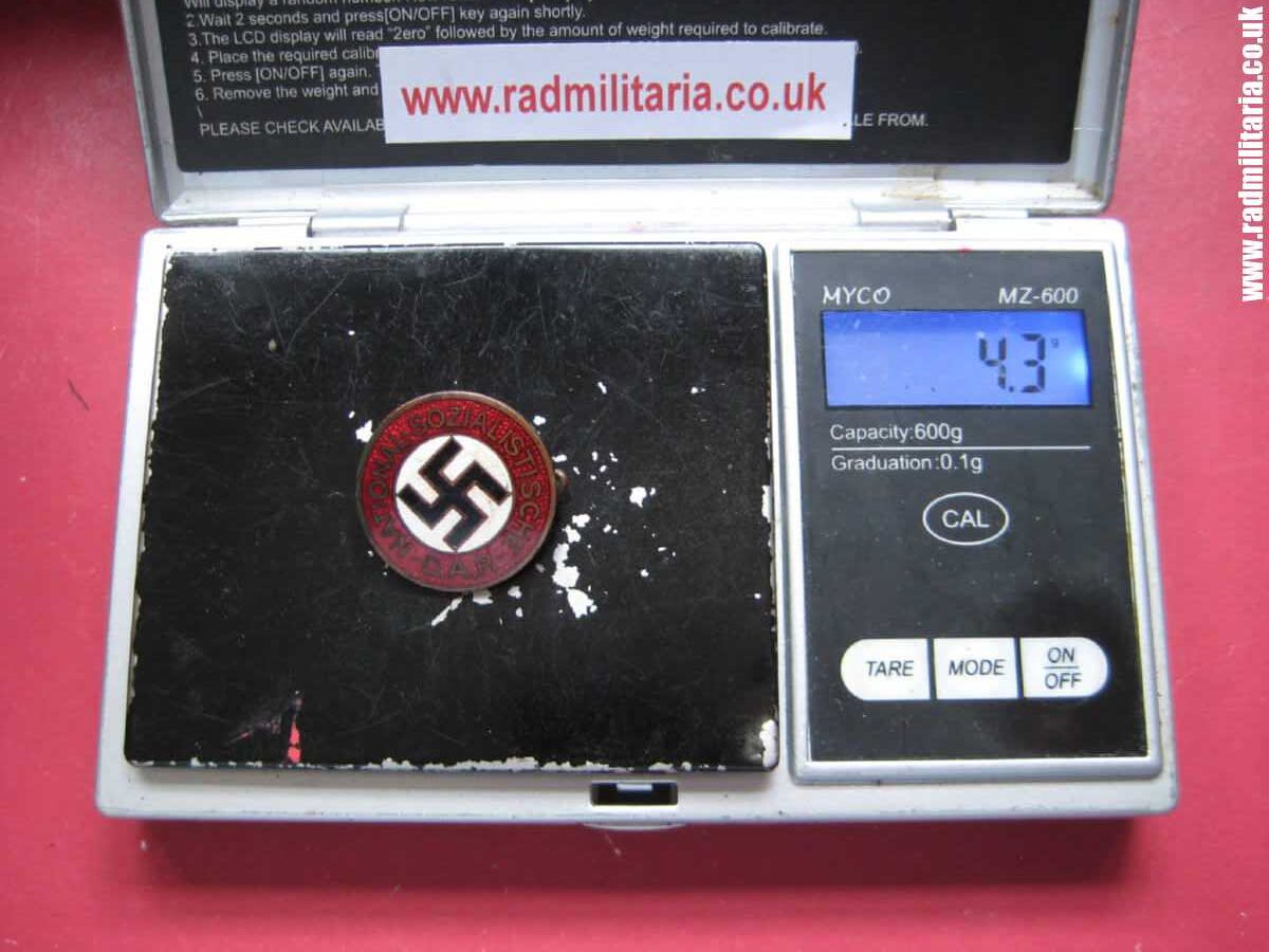 & WW2 original German NSDAP enamel membership BADGE marked: RZM 31 GES. GESCH. good condition. - Image 16