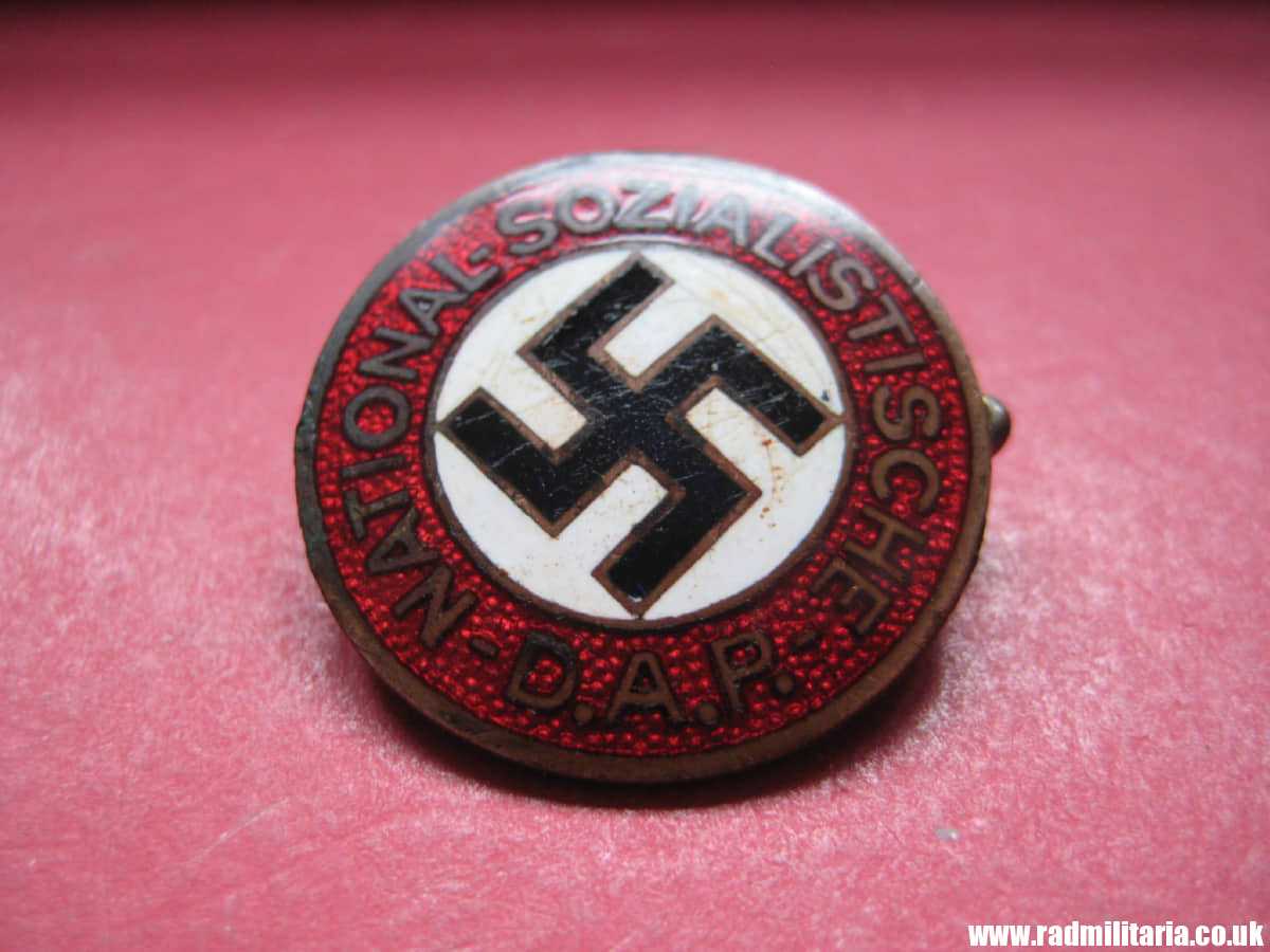 & WW2 original German NSDAP enamel membership BADGE marked: RZM 31 GES. GESCH. good condition. - Image 19