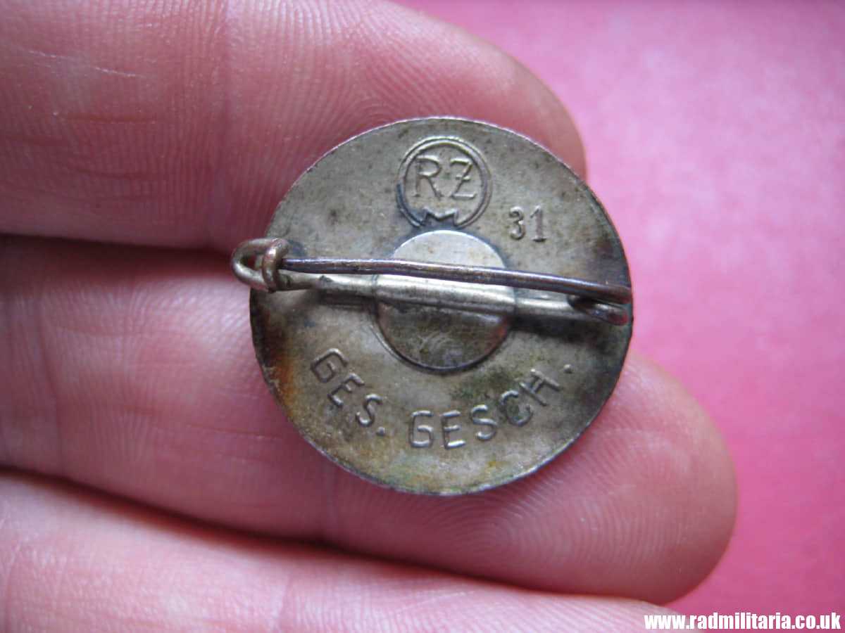 & WW2 original German NSDAP enamel membership BADGE marked: RZM 31 GES. GESCH. good condition. - Image 13