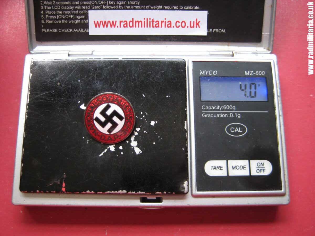 & WW2 genuine German NSDAP membership BADGE marked: RZM M1/101 - mint condition. - Image 17