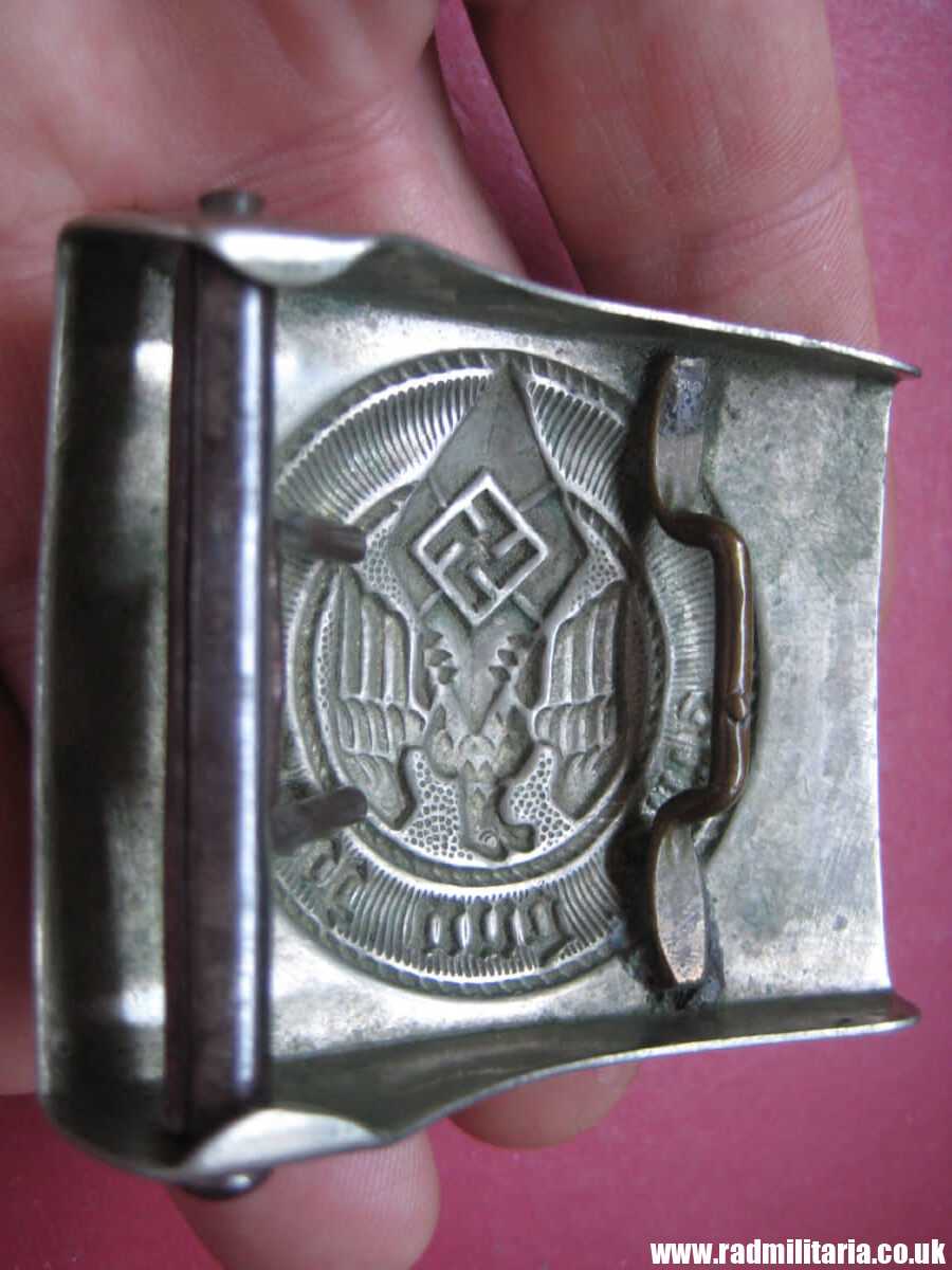 & WW2 original early HITLER YOUTH - HJ BELT BUCKLE made of white metal no maker marks. - Image 11