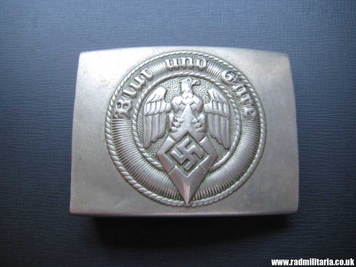 & WW2 original early HITLER YOUTH - HJ BELT BUCKLE made of white metal no maker marks. - Image 19