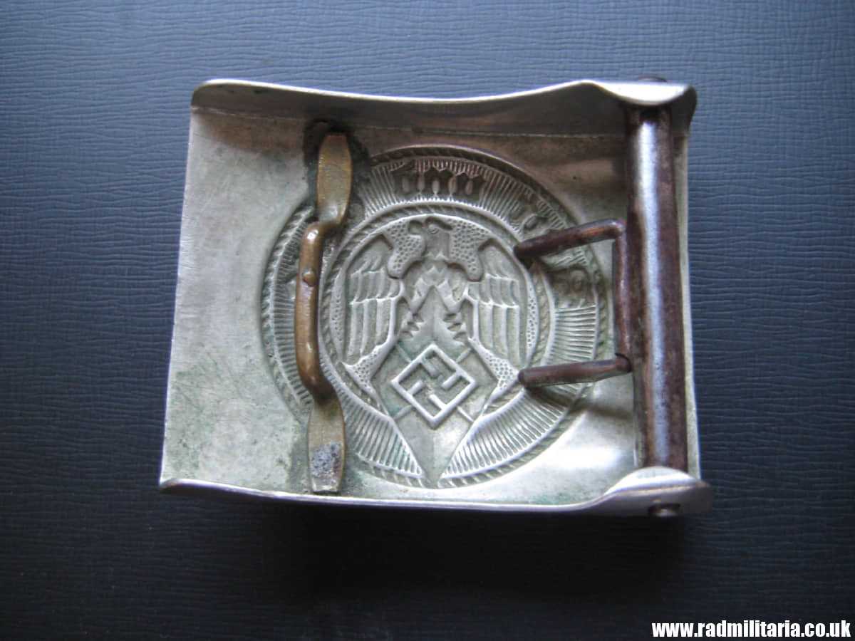 & WW2 original early HITLER YOUTH - HJ BELT BUCKLE made of white metal no maker marks. - Image 20