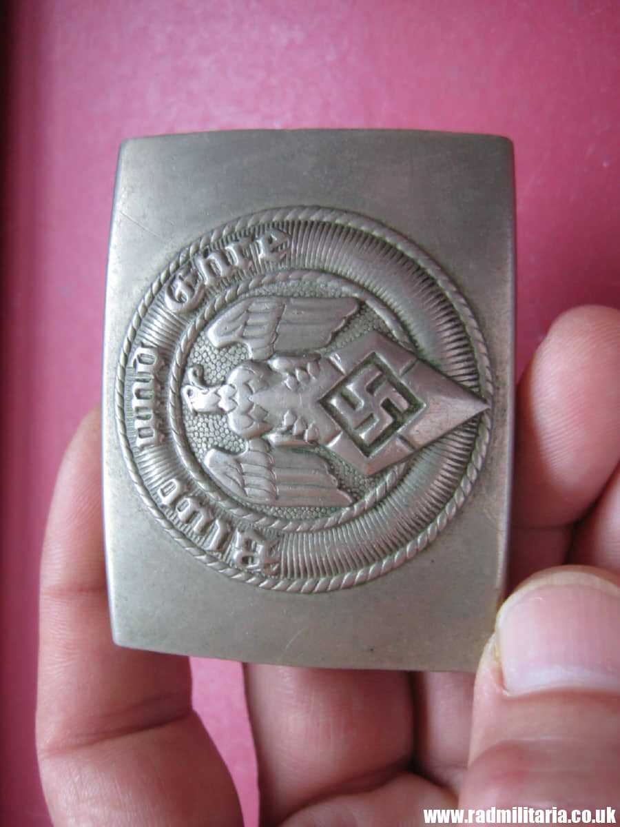 & WW2 original early HITLER YOUTH - HJ BELT BUCKLE made of white metal no maker marks. - Image 22