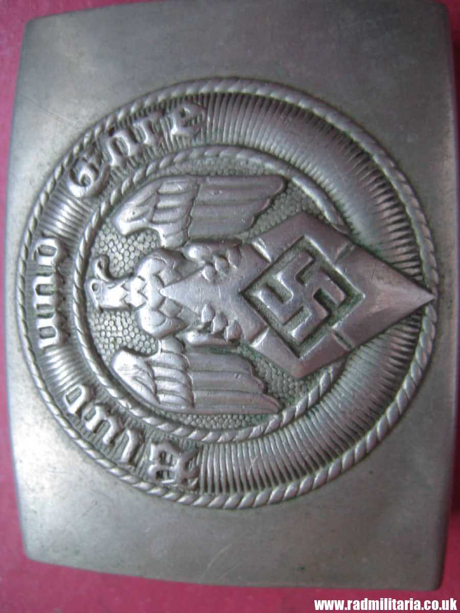 & WW2 original early HITLER YOUTH - HJ BELT BUCKLE made of white metal no maker marks. - Image 24