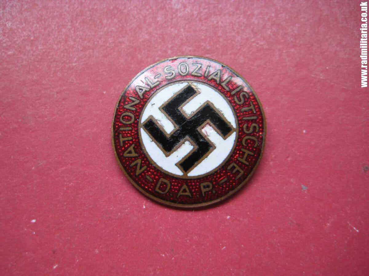 & WW2 German NSDAP membership ENAMEL BADGE marked: RZM. - Image 26