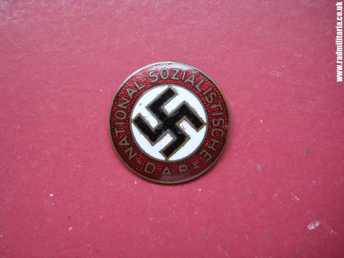 & WW2 German NSDAP membership ENAMEL BADGE marked: RZM. - Image 25