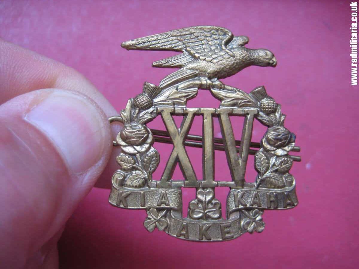 & WW1 New Zealand - 14th (South Otago Rifles Regiment) CAP BADGE maker: Gaunt London - genuine.