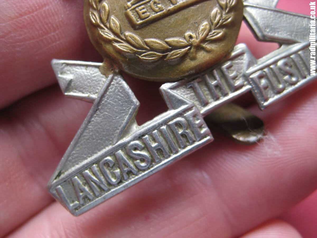& WW2 British Army bi-metal CAP BADGE - Lancashire Fusiliers Regiment. - Image 10
