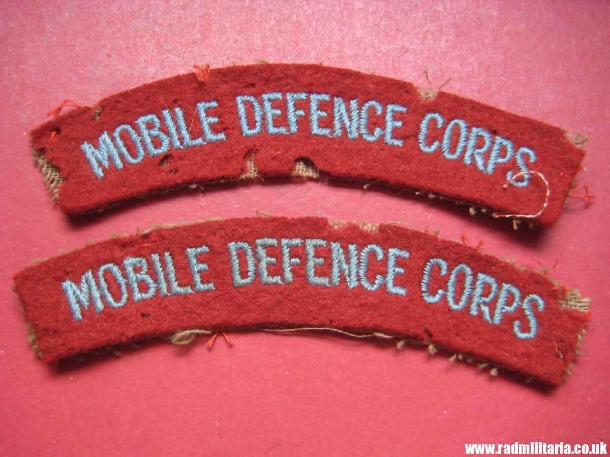 & Mobile Defence Corps PATCHES - SET of 2 circa 1955-59 genuine. - Image 9