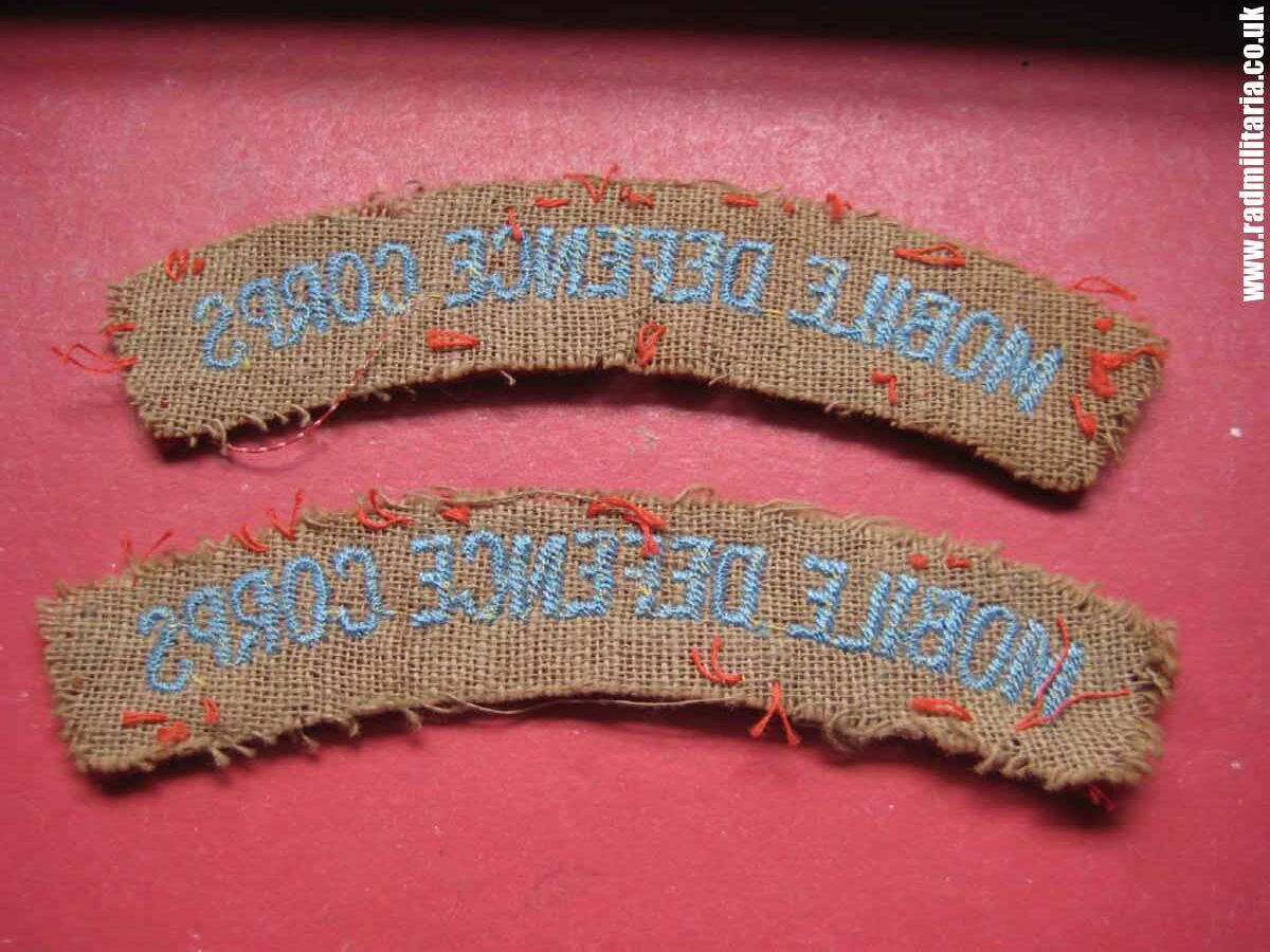 & Mobile Defence Corps PATCHES - SET of 2 circa 1955-59 genuine. - Image 8